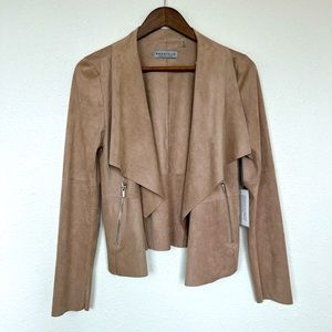 NWT Bagatelle Faux Suede Drape Front Jacket Size Small